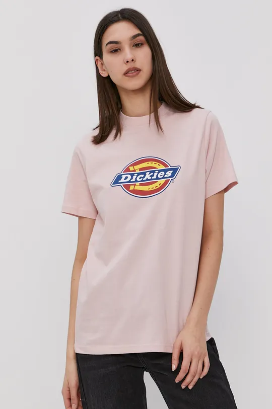 różowy Dickies T-shirt Damski