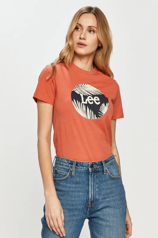 pomarańczowy Lee - T-shirt Damski