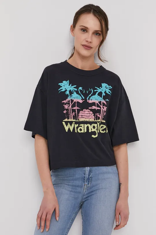 czarny Wrangler T-shirt Damski