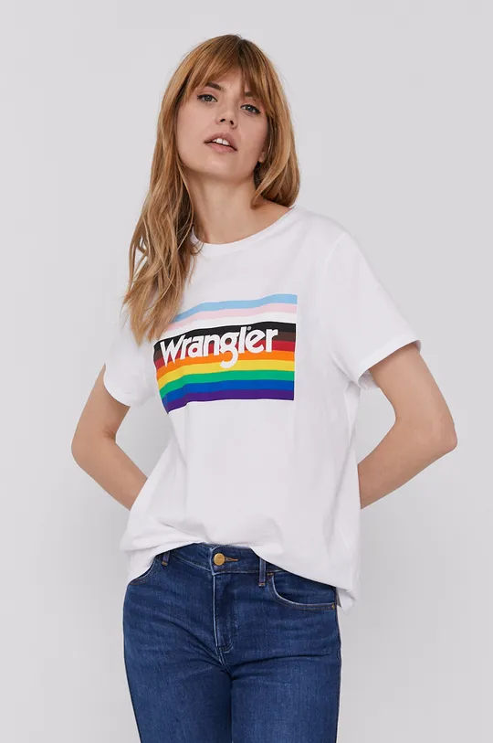 biały Wrangler T-shirt Damski