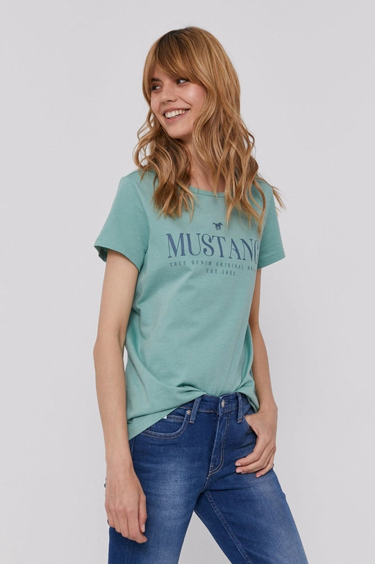 turkusowy Mustang T-shirt Damski