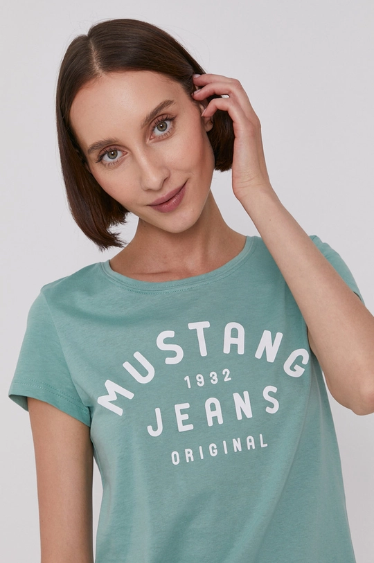 turkusowy Mustang T-shirt Damski