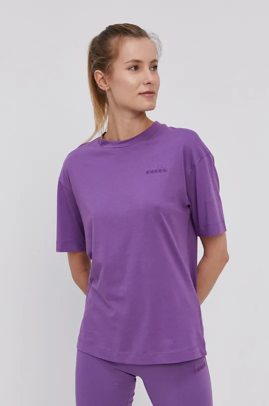 fioletowy Diadora T-shirt