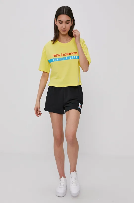 New Balance T-shirt WT11508FTL żółty