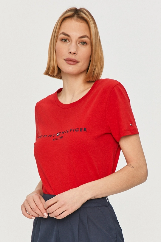 czerwony Tommy Hilfiger - T-shirt Damski