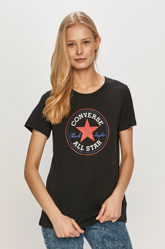 czarny Converse T-shirt Damski