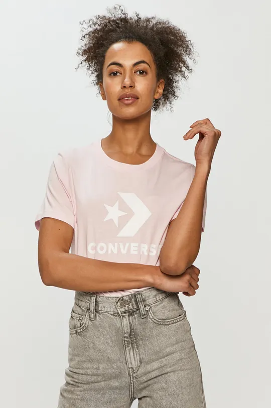 różowy Converse T-shirt Damski