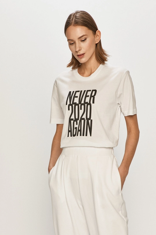 biały Undiz - T-shirt NEVERAGAINIZ Damski