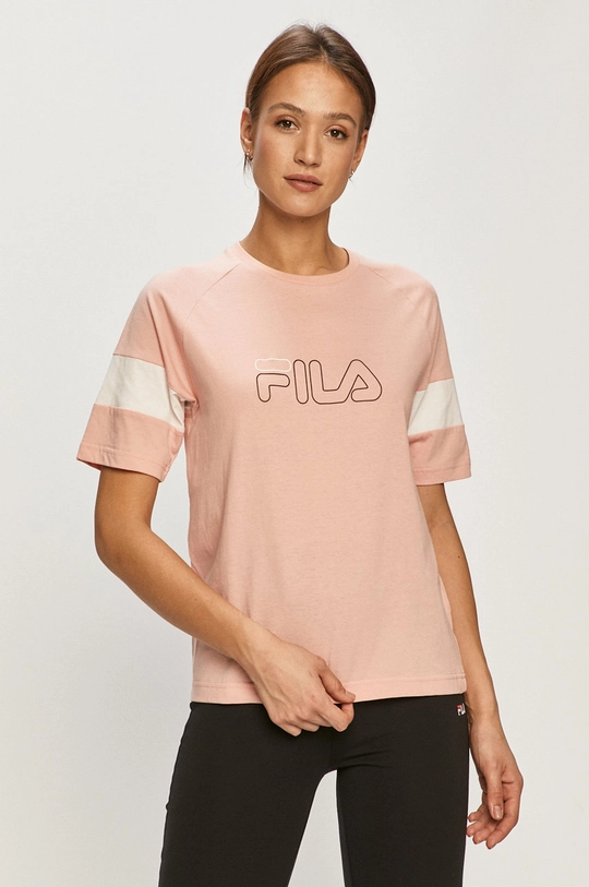 różowy Fila - T-shirt Damski