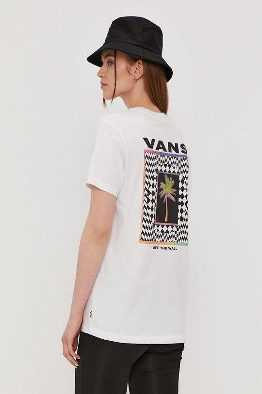 biały Vans T-shirt Damski