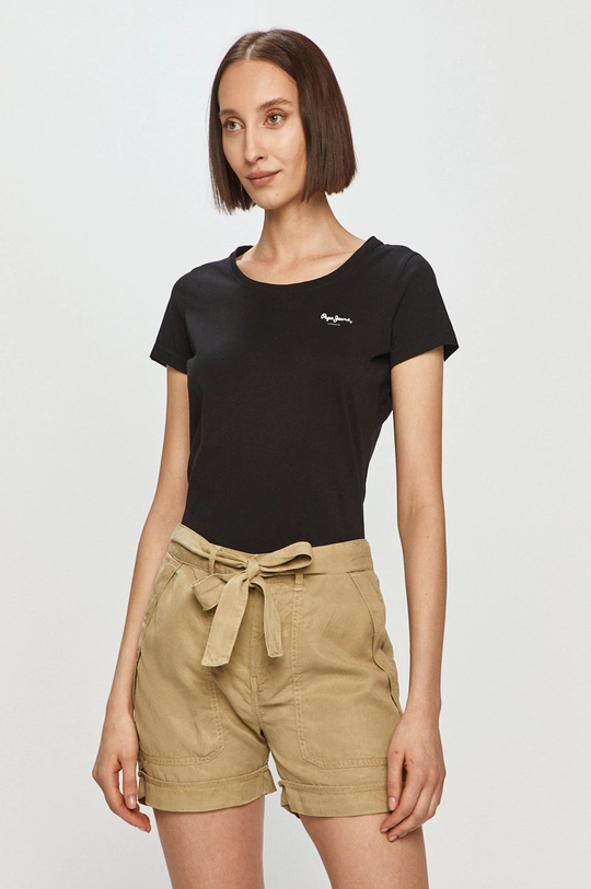 fekete Pepe Jeans - T-shirt Basic Női