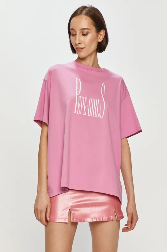 różowy Pepe Jeans - T-shirt Lula Damski