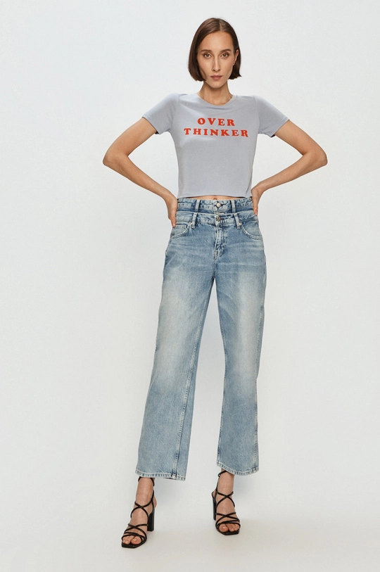 Pepe Jeans - T-shirt Sarah x Dua Lipa fioletowy