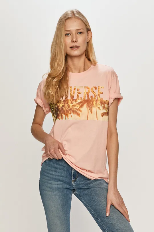 różowy Converse T-shirt Damski