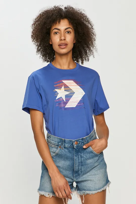 niebieski Converse T-shirt Damski