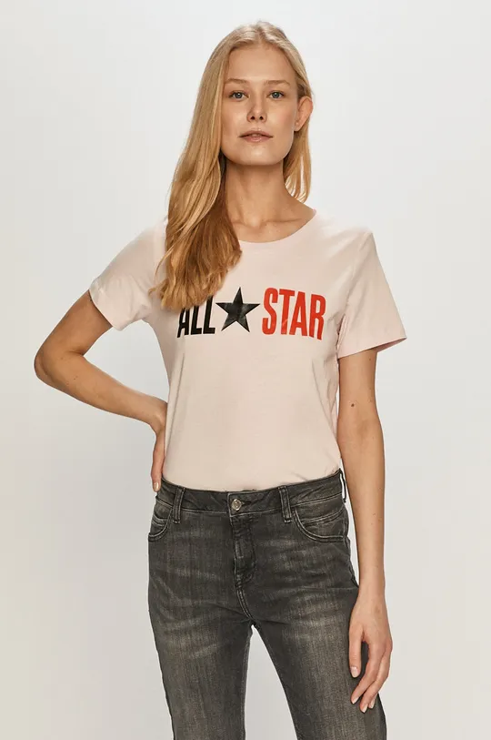 różowy Converse T-shirt Damski