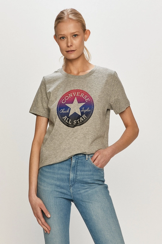 szary Converse T-shirt Damski