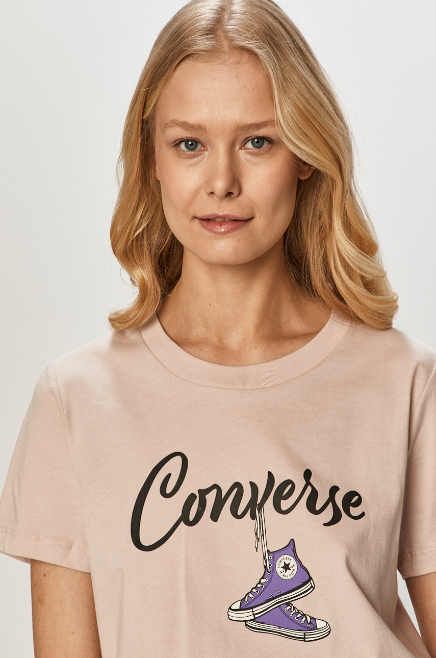 różowy Converse T-shirt Damski