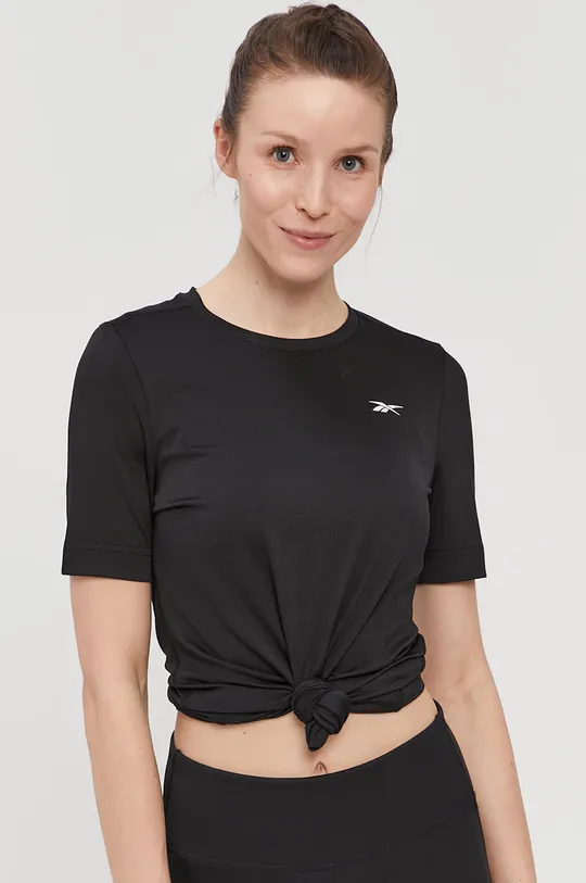 czarny Reebok T-shirt FK6802 Damski