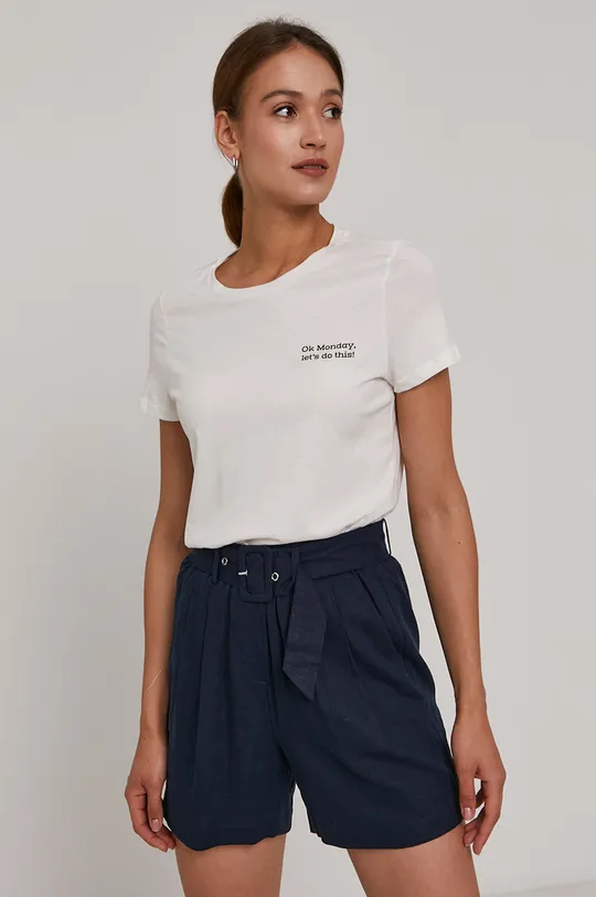 biały Vero Moda T-shirt Damski