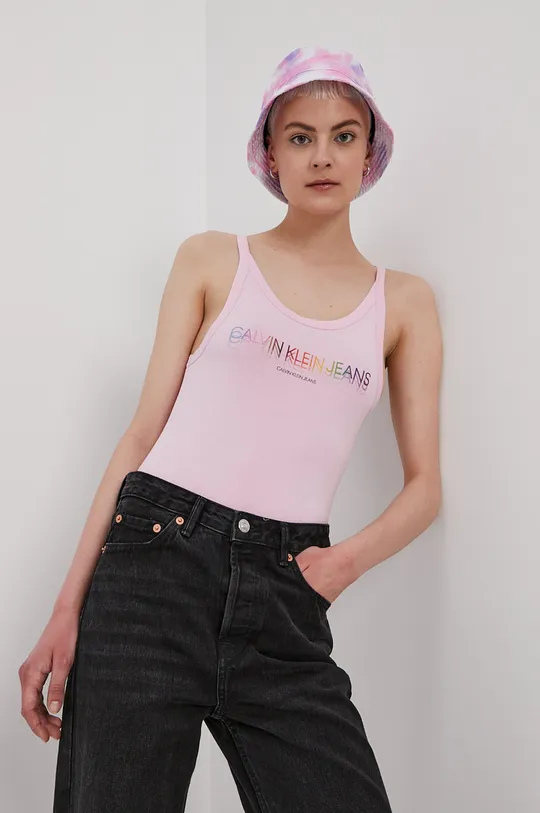 różowy Calvin Klein Jeans body J20J217198.4891 Damski
