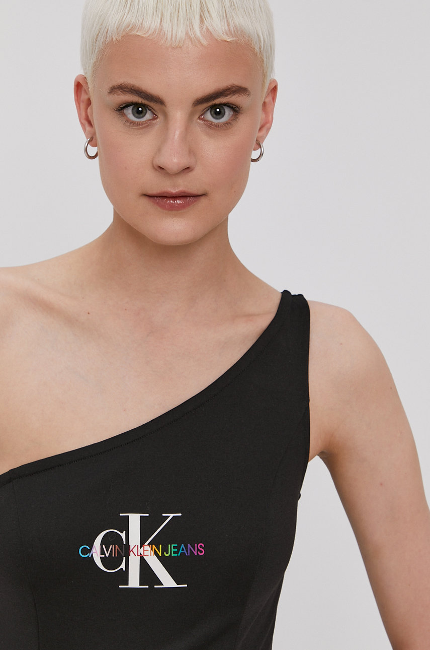 Топ Calvin Klein Jeans женский цвет чёрный открытое плечо | ANSWEAR.ua