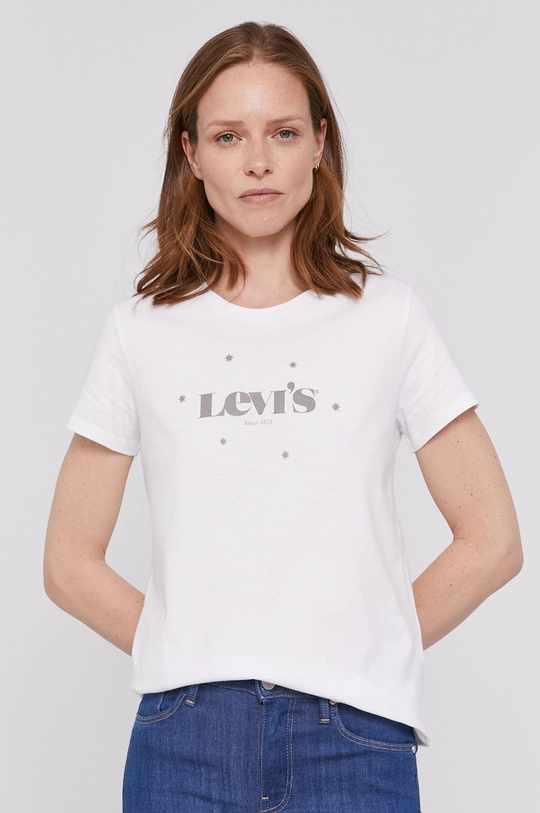 biały Levi's T-shirt Damski