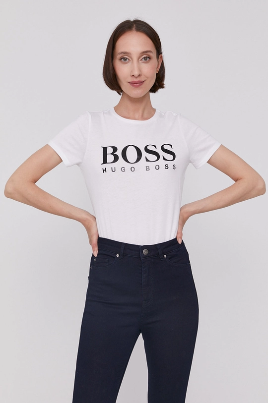 biały Boss T-shirt 50436773 Damski