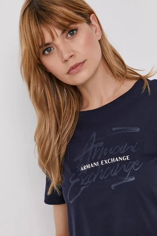 granatowy Armani Exchange T-shirt 3KYTKR.YJ16Z Damski