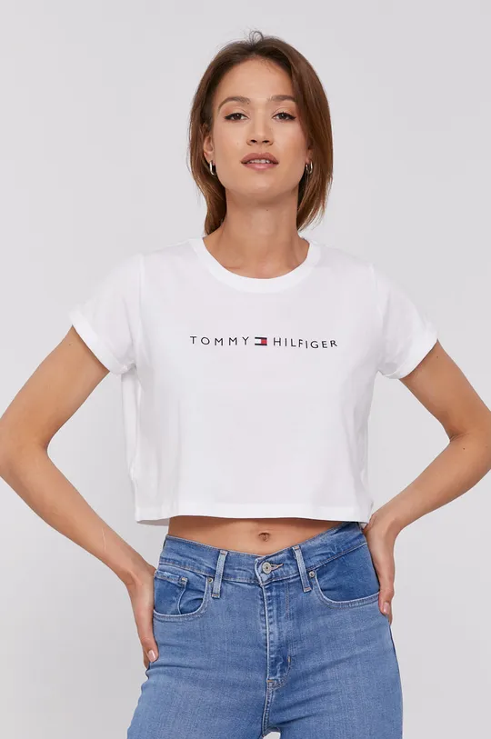 biały Tommy Hilfiger T-shirt Damski