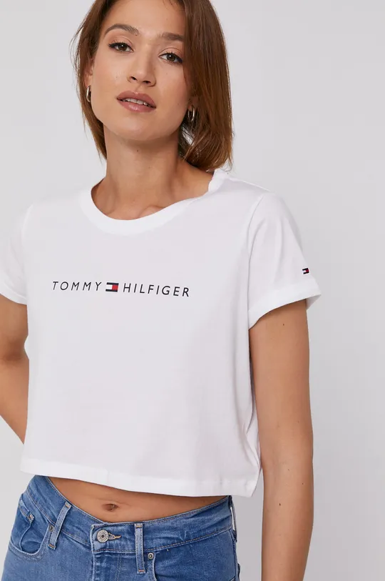 biały Tommy Hilfiger T-shirt