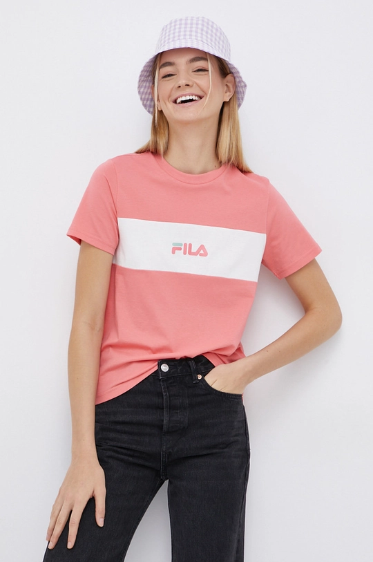 fioletowy Fila T-shirt bawełniany Damski