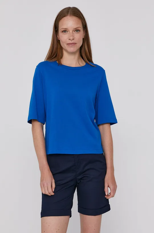 niebieski United Colors of Benetton T-shirt bawełniany Damski