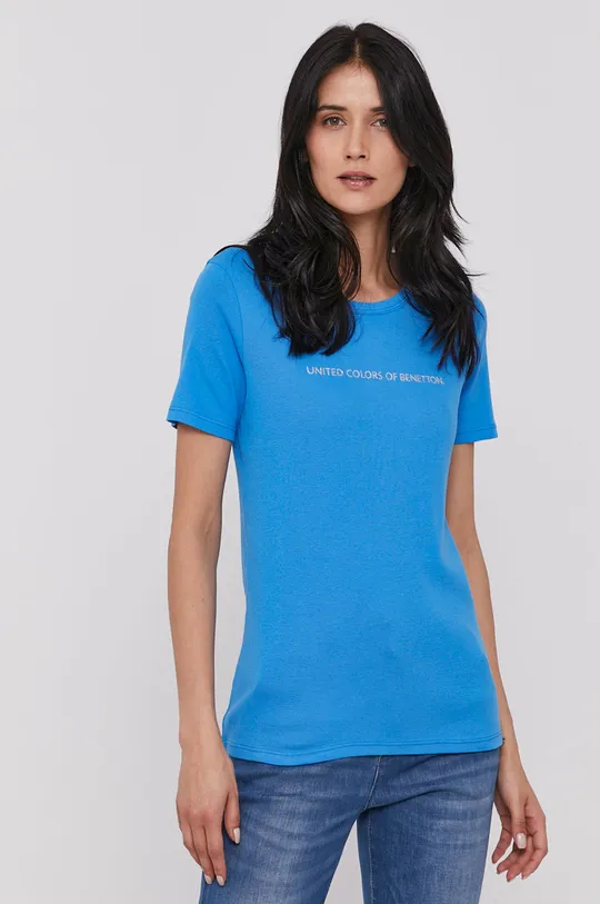 niebieski United Colors of Benetton T-shirt Damski