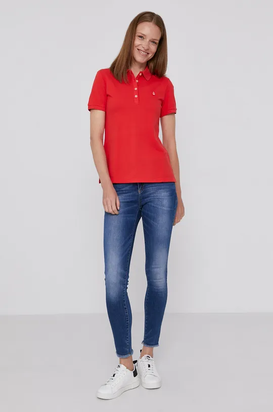 czerwony United Colors of Benetton T-shirt Damski