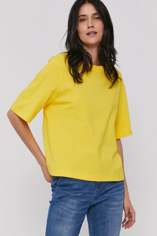 żółty United Colors of Benetton T-shirt Damski