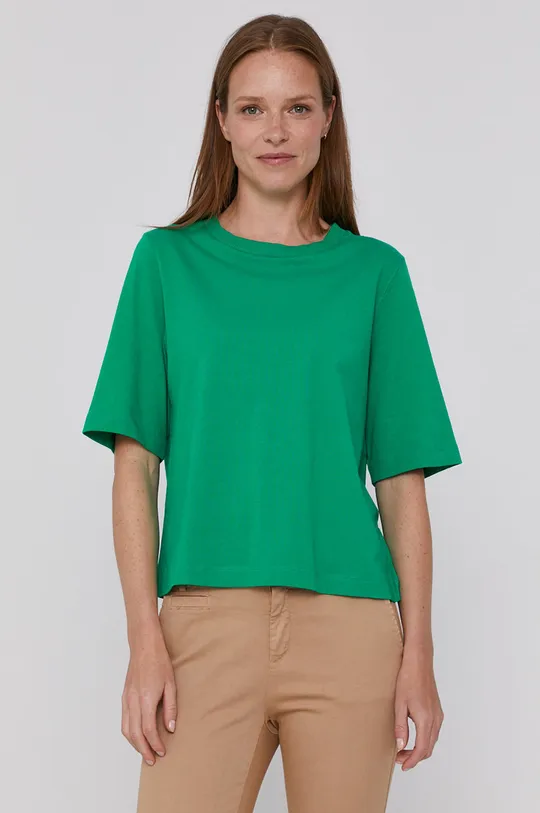 zielony United Colors of Benetton T-shirt bawełniany Damski