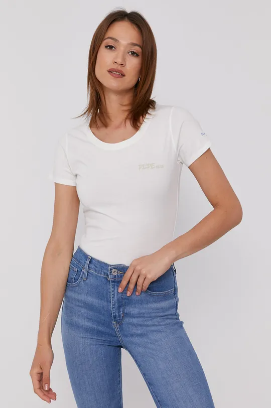 biały Pepe Jeans T-shirt June Damski