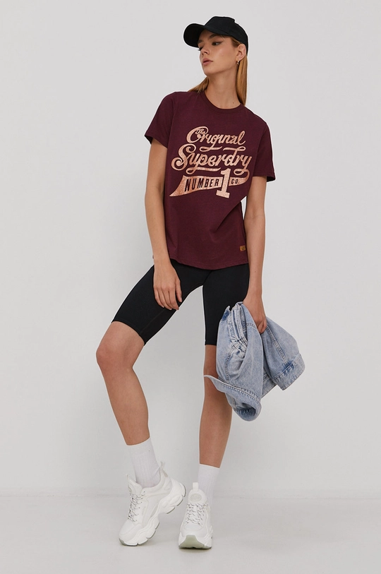 Superdry T-shirt bordowy