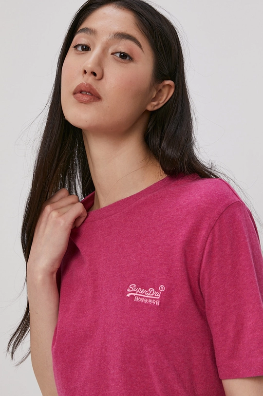 różowy Superdry T-shirt bawełniany