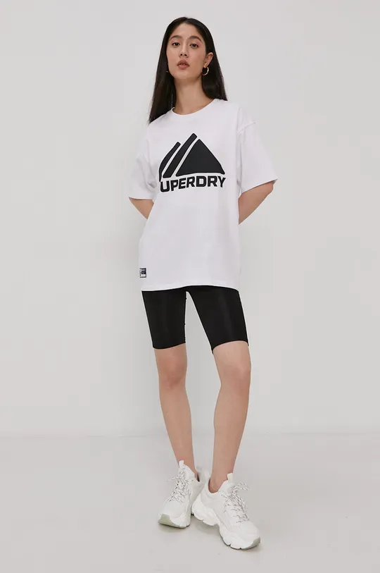 Superdry T-shirt bawełniany biały