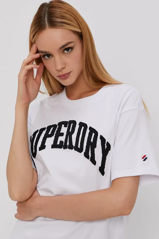 biały Superdry T-shirt Damski