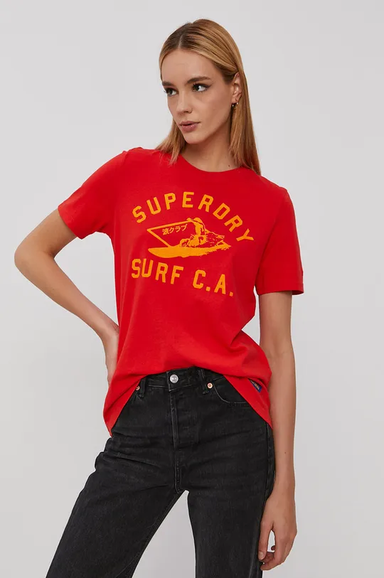 czerwony Superdry T-shirt