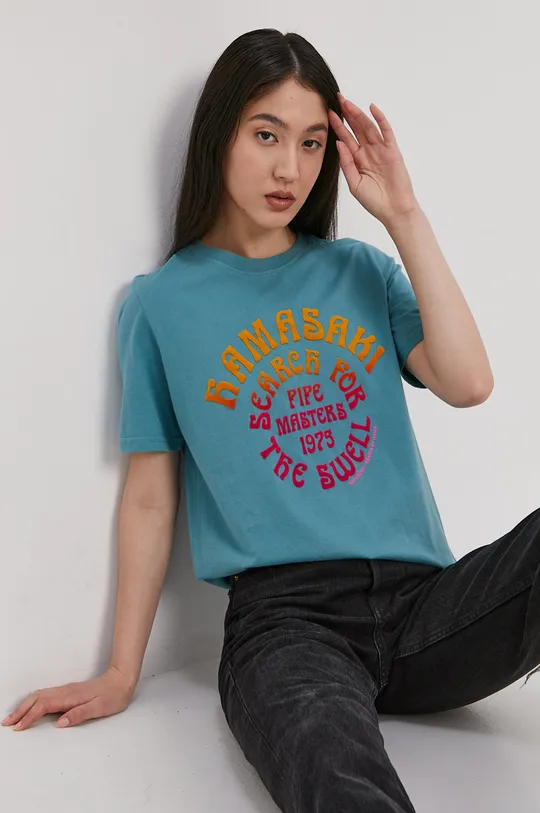 turkusowy Superdry T-shirt bawełniany Damski