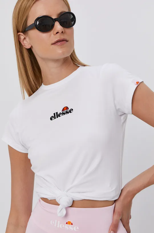 biały Ellesse T-shirt bawełniany Damski