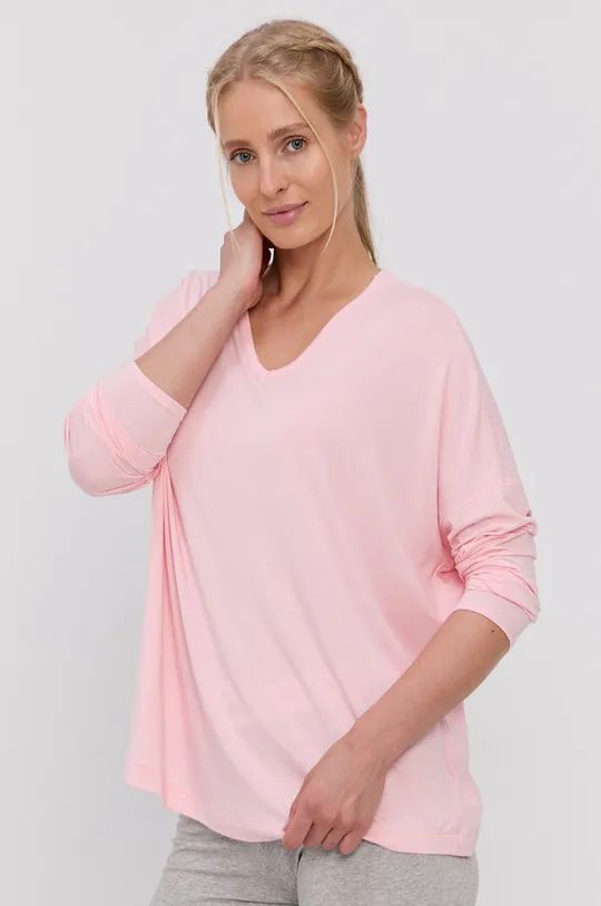 ružová Pyžamové tričko s dlhým rukávom Calvin Klein Jeans Dámsky