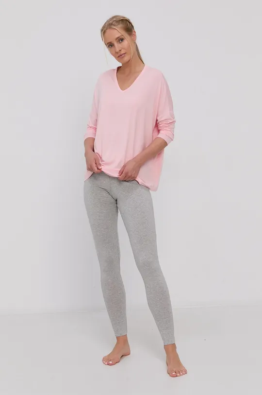 Pyžamové tričko s dlhým rukávom Calvin Klein Jeans ružová