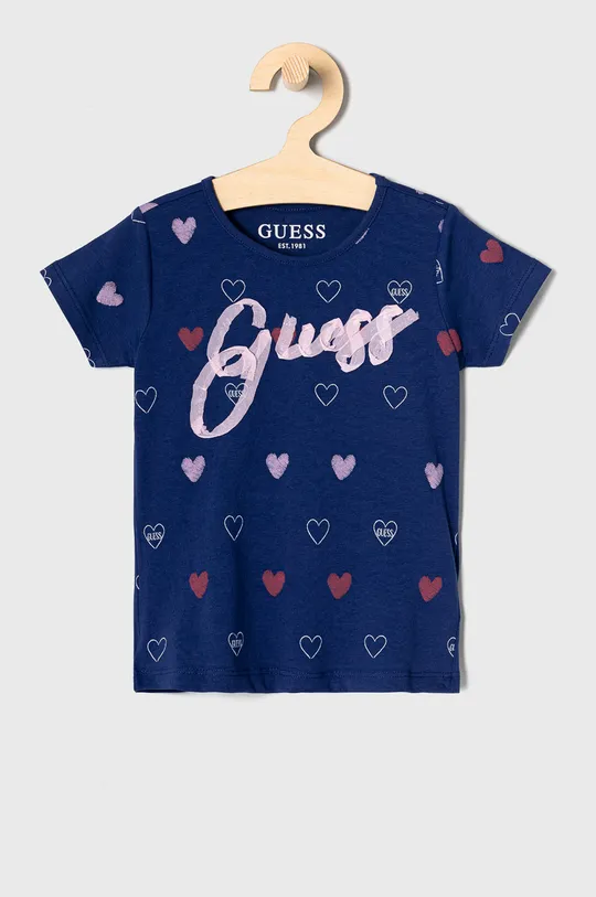 granatowy Guess T-shirt dziecięcy Dziewczęcy