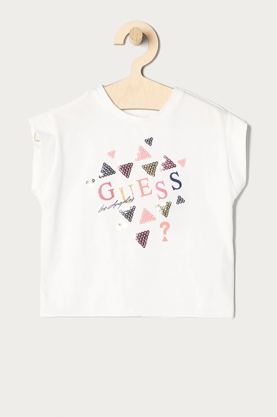 biały Guess T-shirt dziecięcy Dziewczęcy