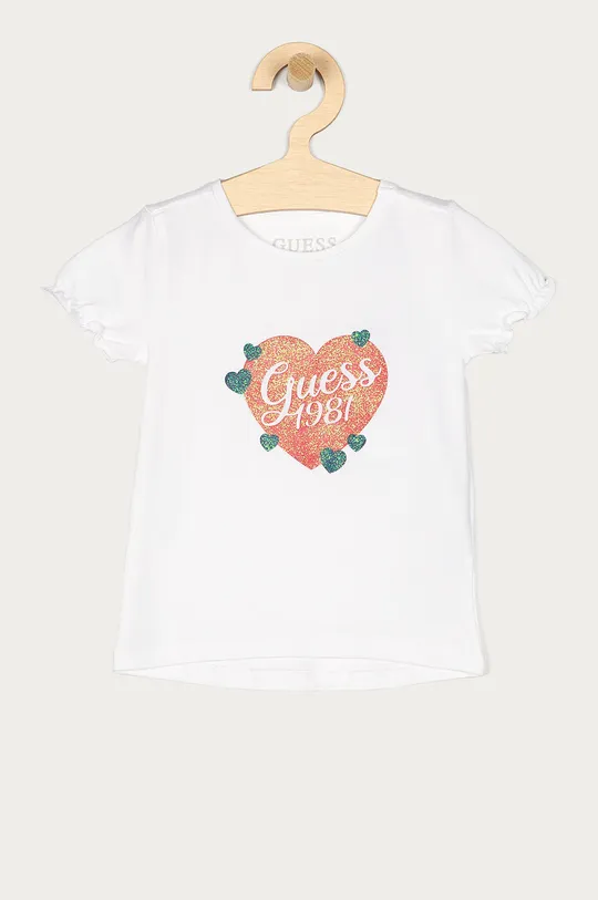 biały Guess T-shirt dziecięcy Dziewczęcy